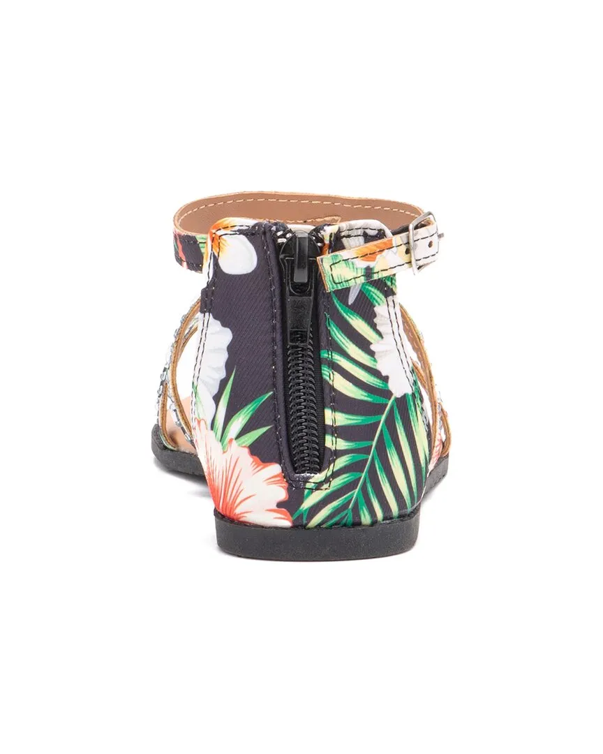 Olivia Miller Floral Print Back Zip Gladiator Sandal
