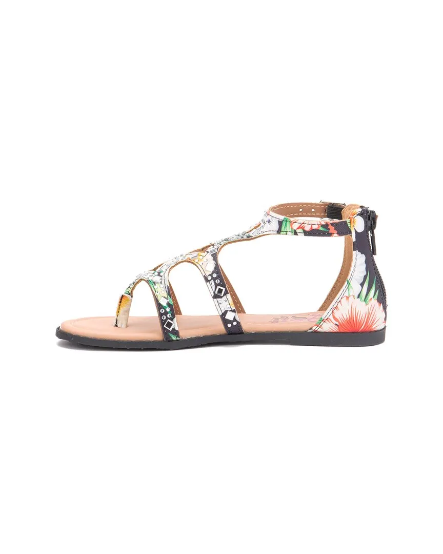Olivia Miller Floral Print Back Zip Gladiator Sandal