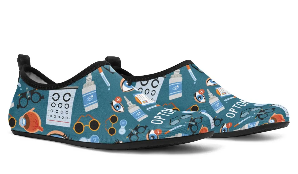 Optometry Themed Aqua Barefoot Shoes