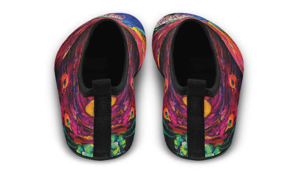Peacock Painting Aqua Barefoot Shoes