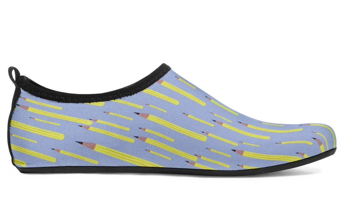 Pencil Pattern Aqua Barefoot Shoes