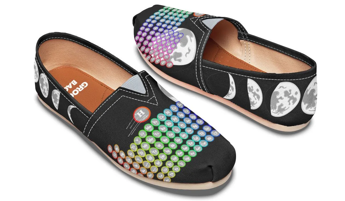 Periodic Table Moon Phase Casual Shoes