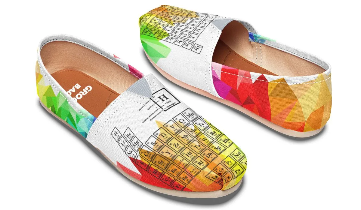 Periodic Table Mosaic Rainbow Casual Shoes
