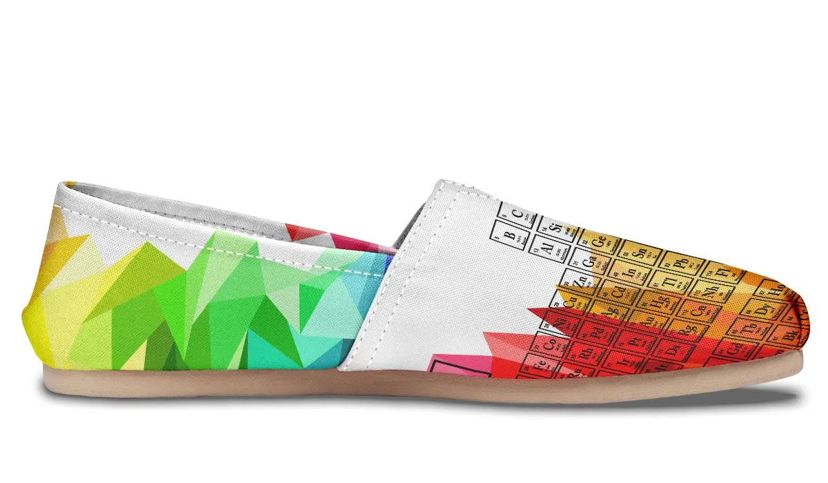 Periodic Table Mosaic Rainbow Casual Shoes