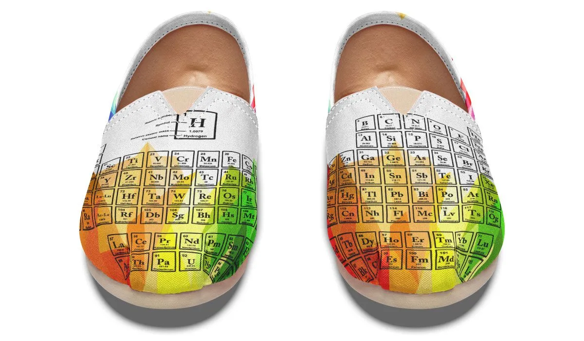 Periodic Table Mosaic Rainbow Casual Shoes