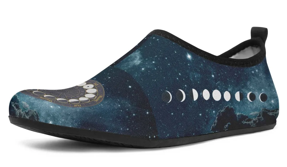 Phases of the Moon Aqua Barefoot Shoes