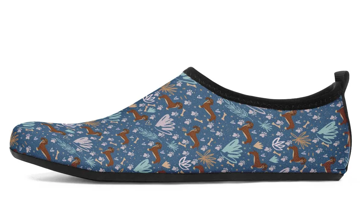 Playful Dachshund Aqua Barefoot Shoes