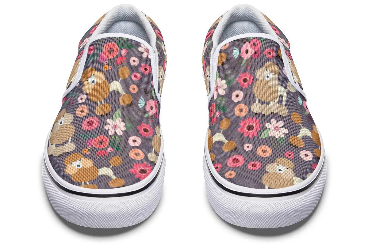 Poodle Flower Slip-On Shoes