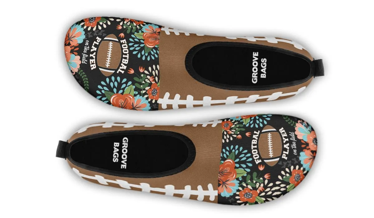Proud Football Mom Aqua Barefoot Shoes