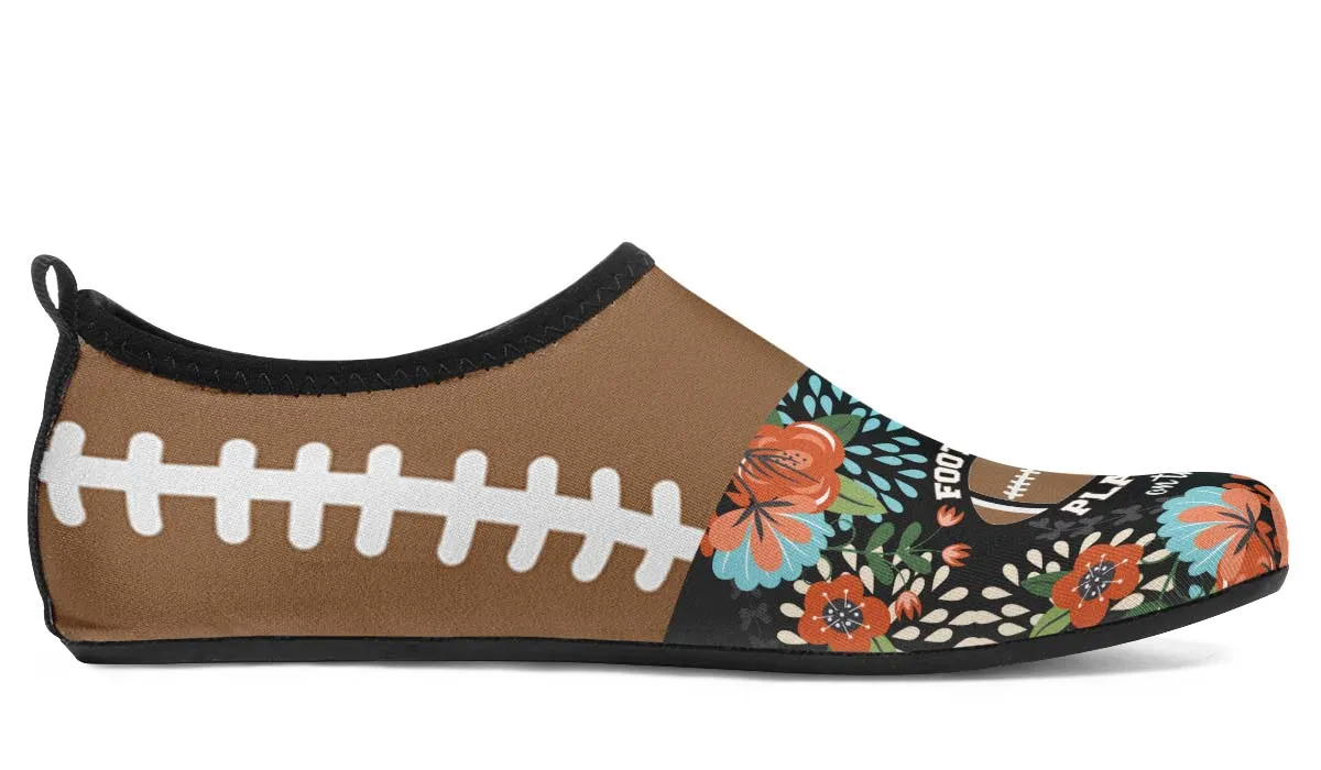 Proud Football Mom Aqua Barefoot Shoes