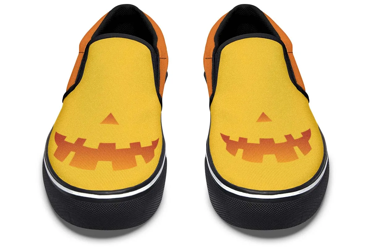 Pumpkin Face Slip-On Shoes