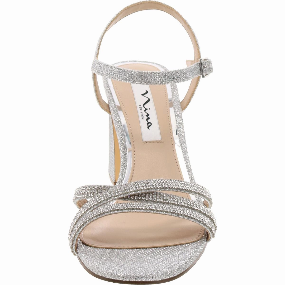 Quella Womens Glitter Criss-Cross Slingback Sandals