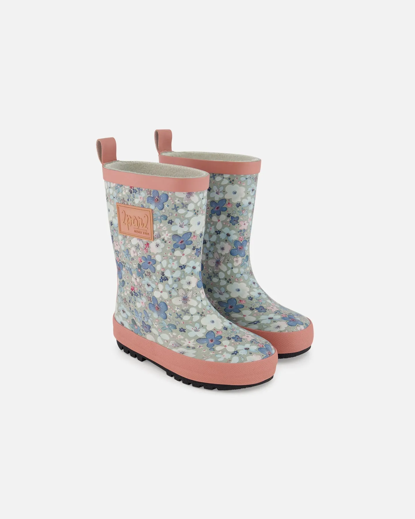 Rain Boots Baby Blue Printed Watercolor Flowers