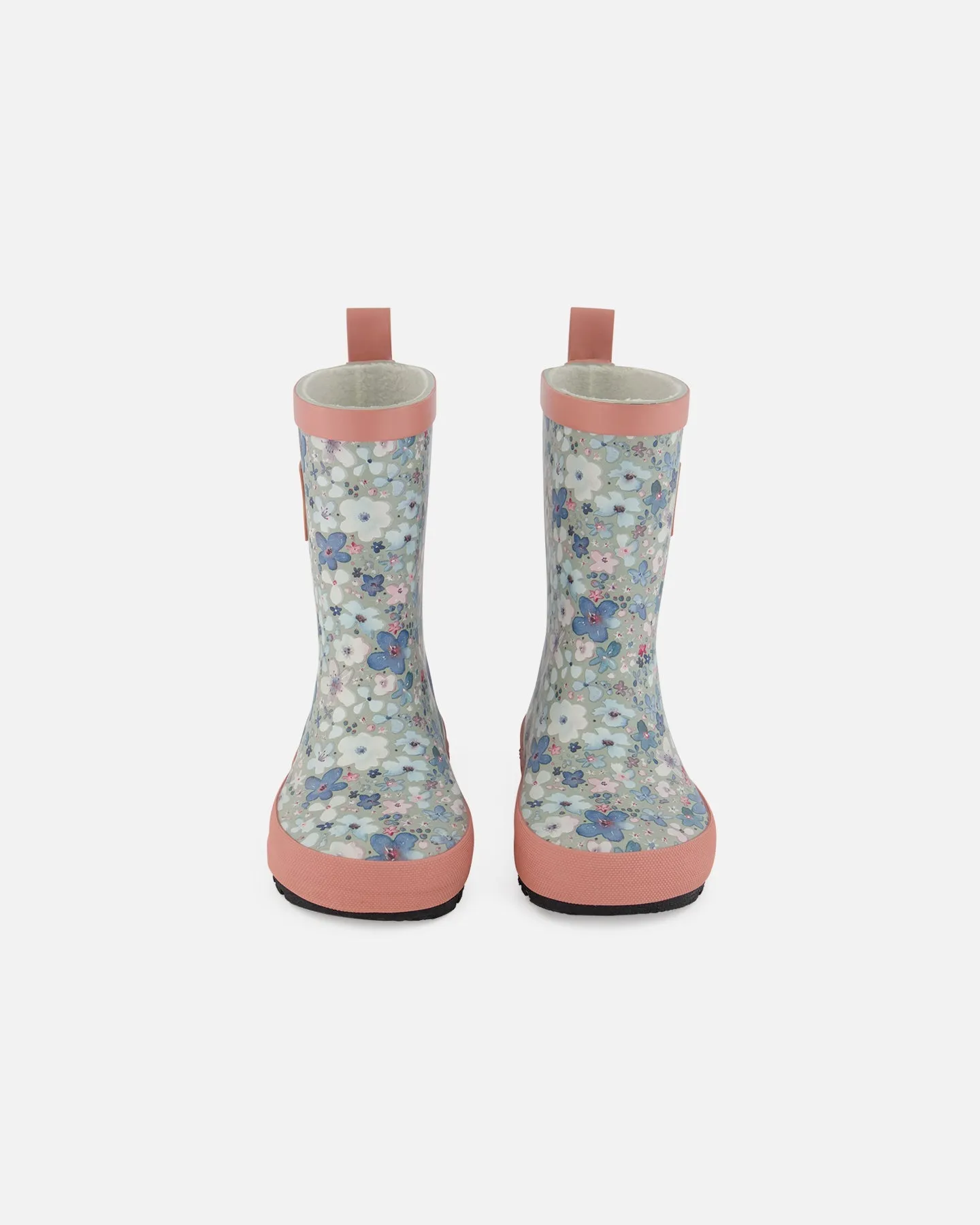 Rain Boots Baby Blue Printed Watercolor Flowers
