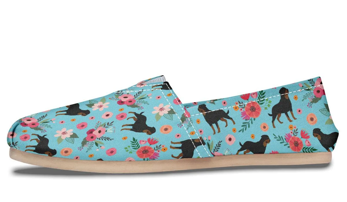 Rottweiler Flower Casual Shoe