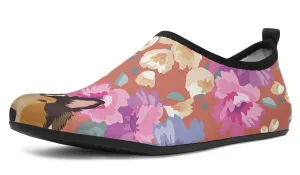 Rough Collie Dog Portrait Aqua Barefoot Shoes