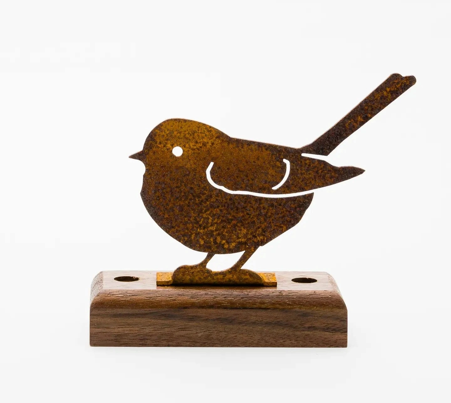 Rusty Metal Chickadee Silhouette