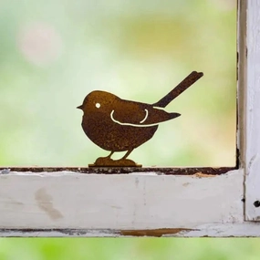 Rusty Metal Chickadee Silhouette