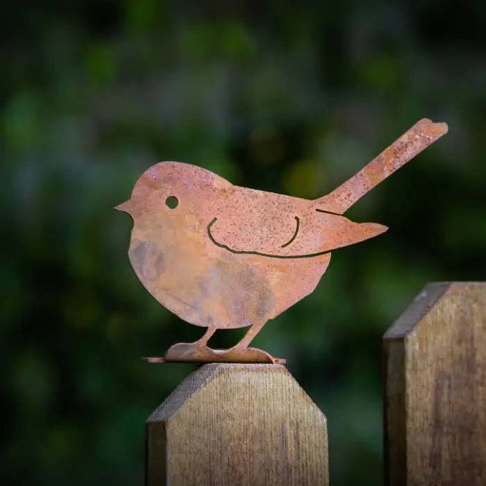 Rusty Metal Chickadee Silhouette
