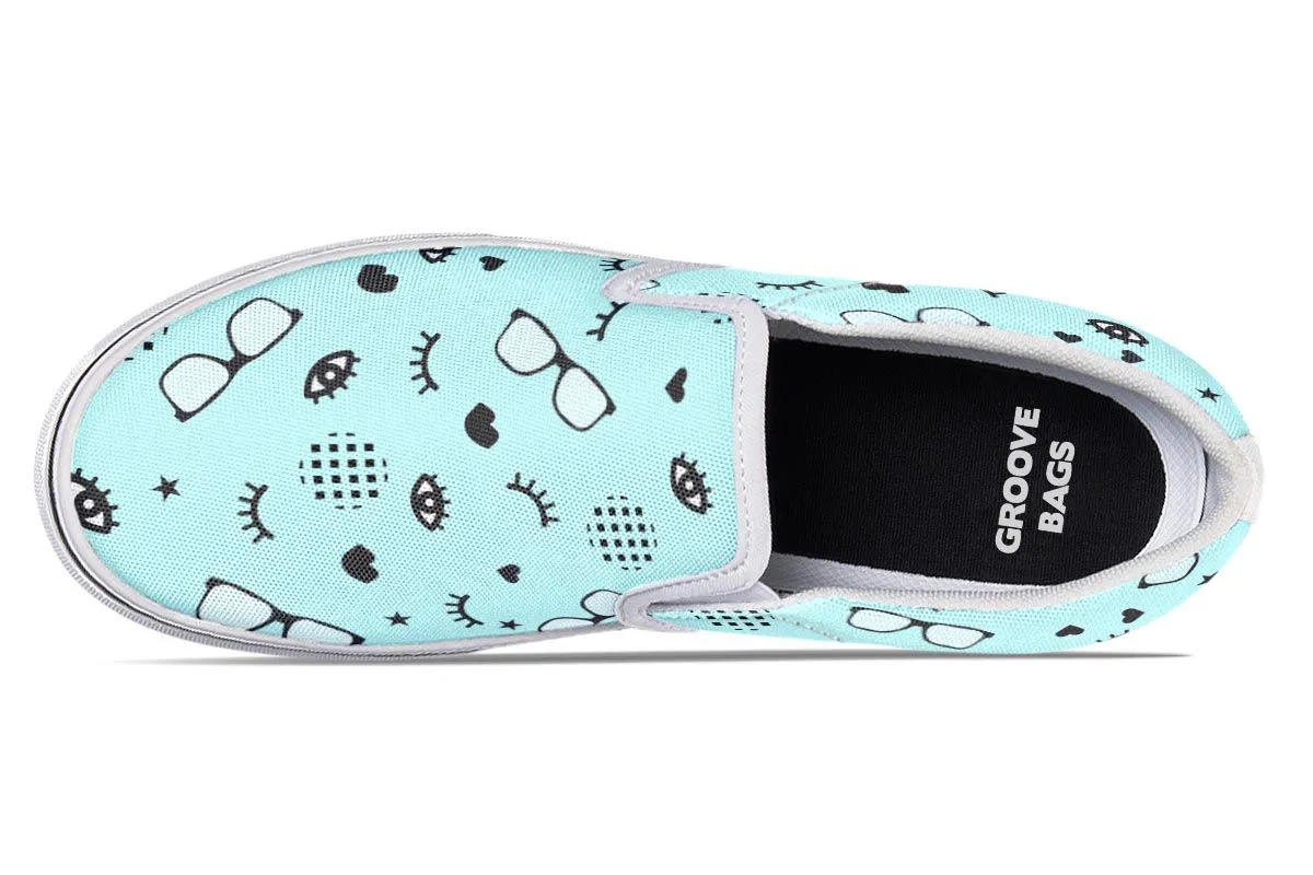 Rx Eye Glasses Pattern Slip-On Shoes