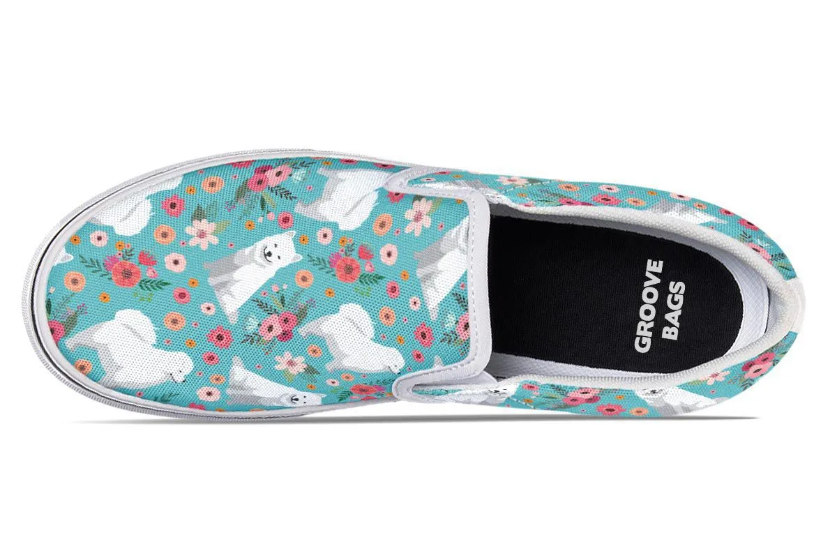 Samoyed Flower Slip-On Shoes