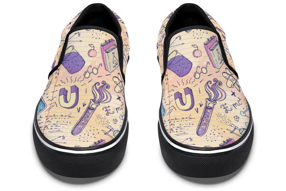 Science Lover Pattern Slip-On Shoes