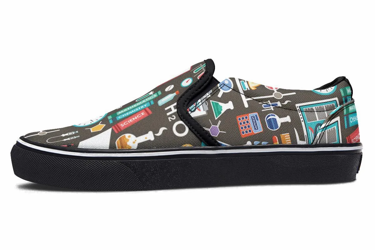 Science Pattern Slip-On Shoes
