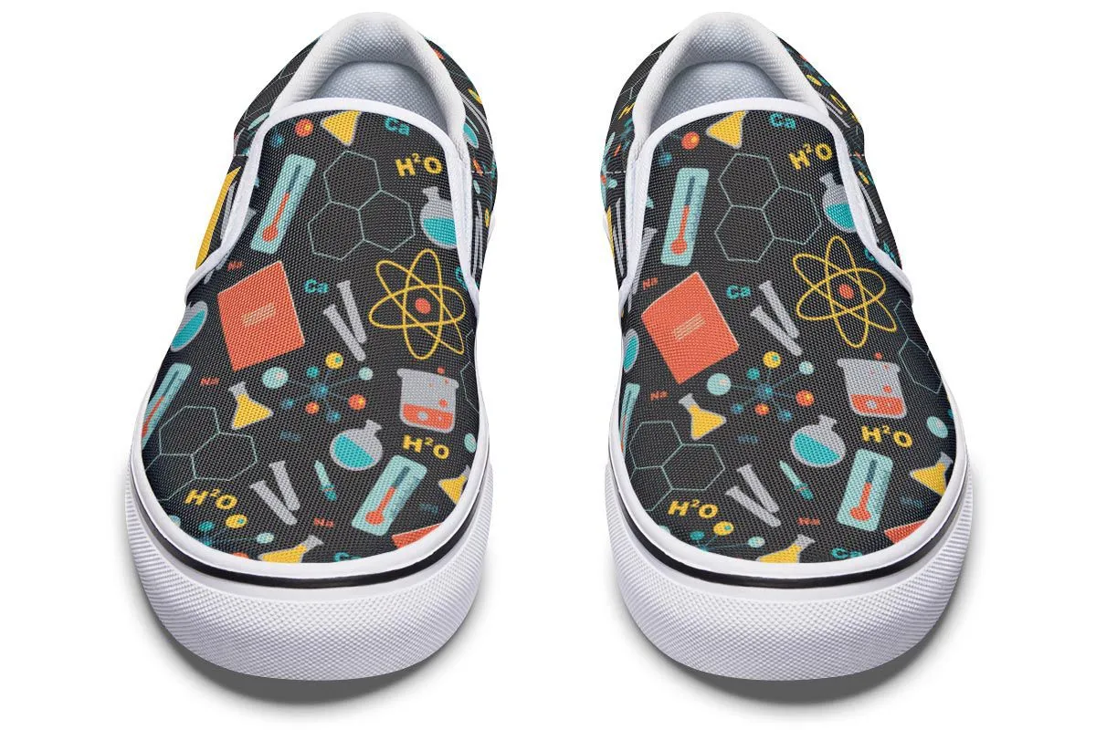 Scientist Pattern Slip-On Shoes