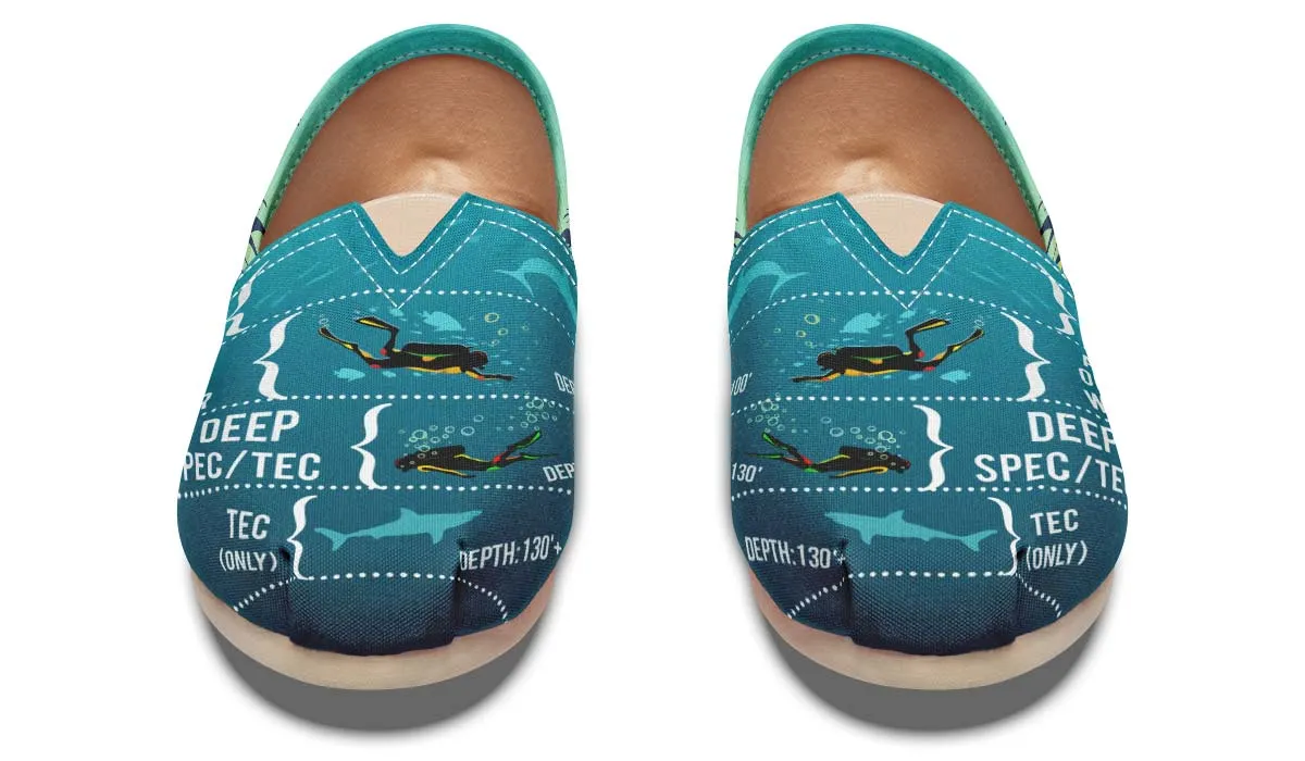 Scuba Diving Diagram Casual Shoes