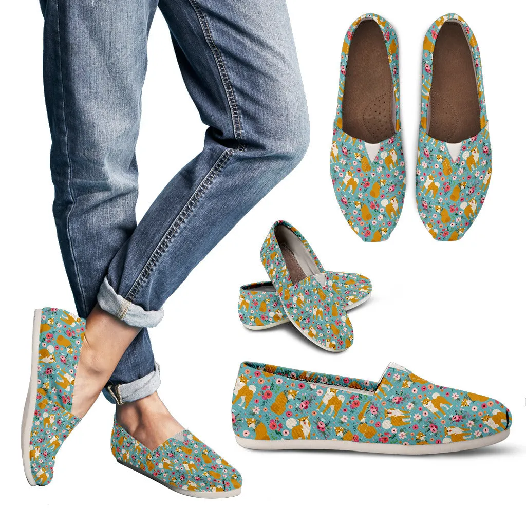 Shiba Inu Flower Casual Shoes