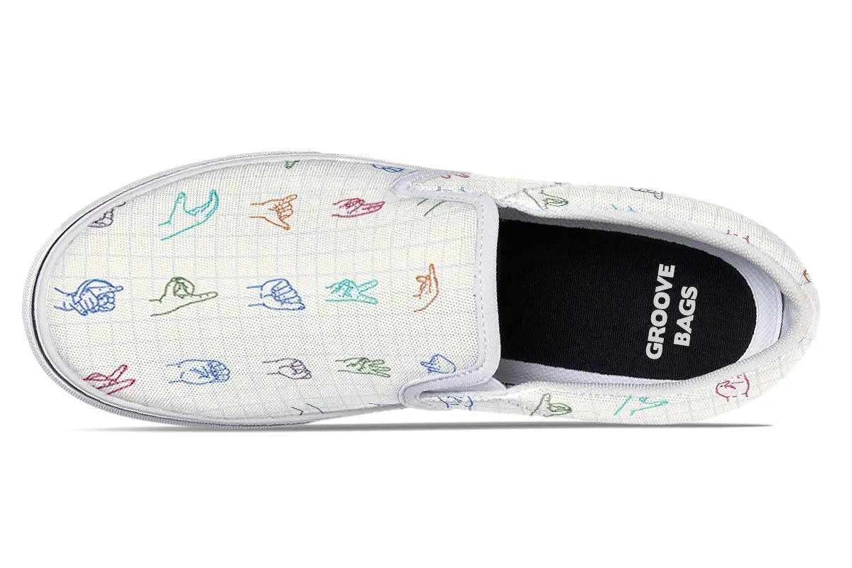 Sign Language Slip-On Shoes