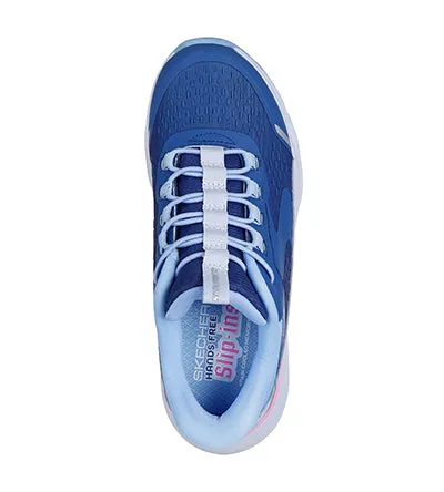 SKECHERS SLIP INS GLIDE JR NAVY PINK