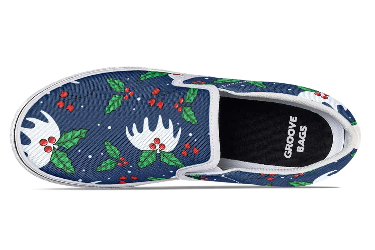 Snowy Mistletoe Slip-On Shoes