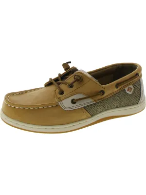 Songfish Girls Memory Foam Leather Boat Shoes