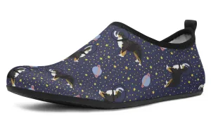Space Bernese Mountain Dog Aqua Barefoot Shoes