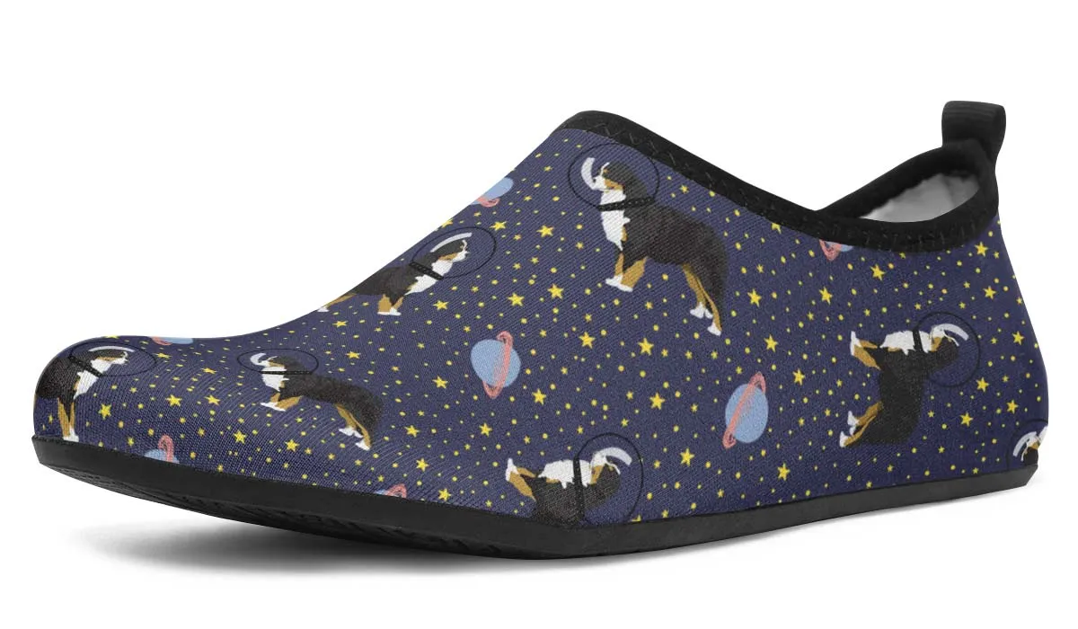 Space Bernese Mountain Dog Aqua Barefoot Shoes