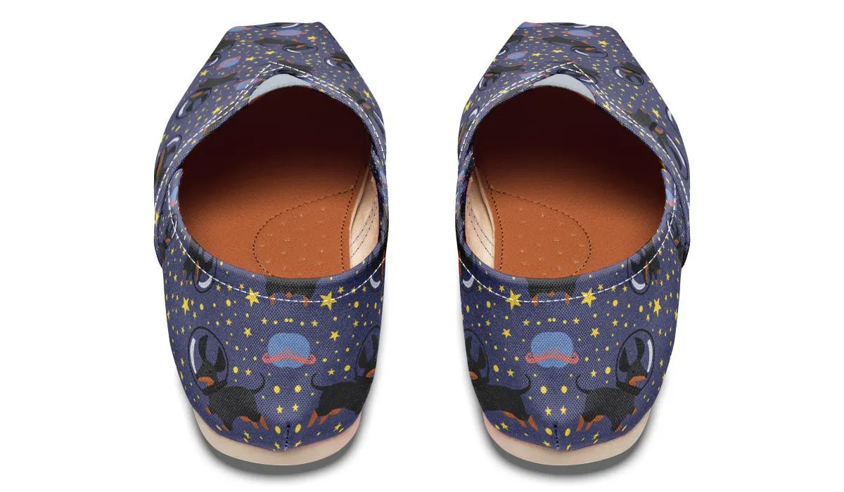 Space Black Dachshund Casual Shoes