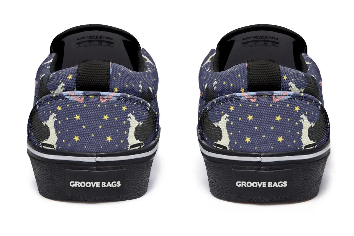 Space Border Collie Slip-On Shoes