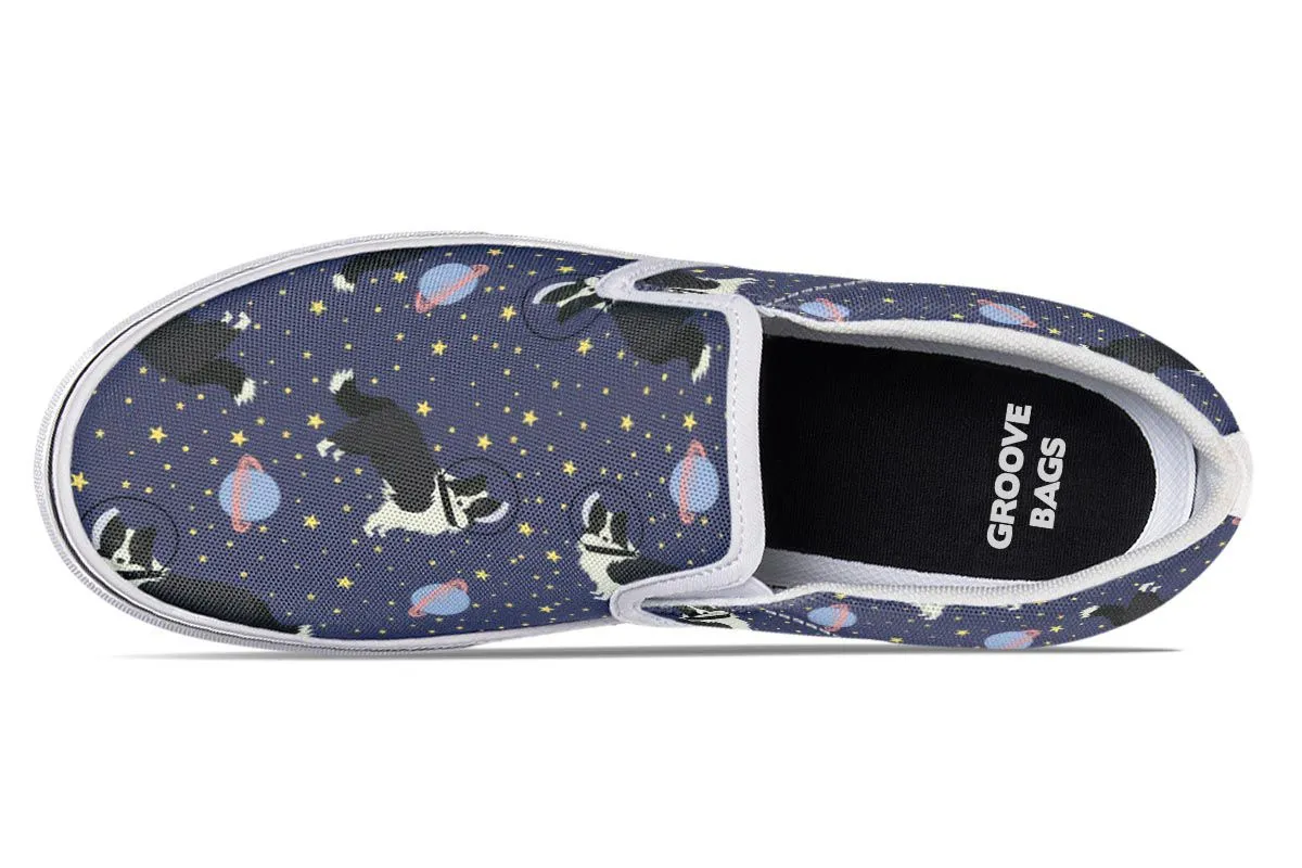 Space Border Collie Slip-On Shoes