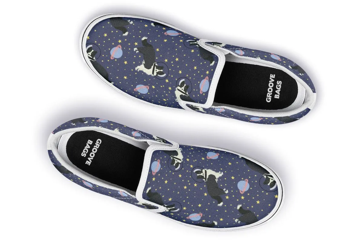 Space Border Collie Slip-On Shoes