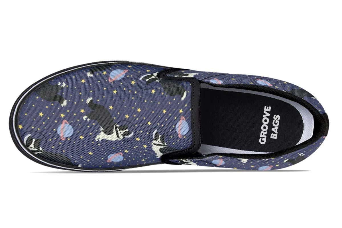 Space Border Collie Slip-On Shoes