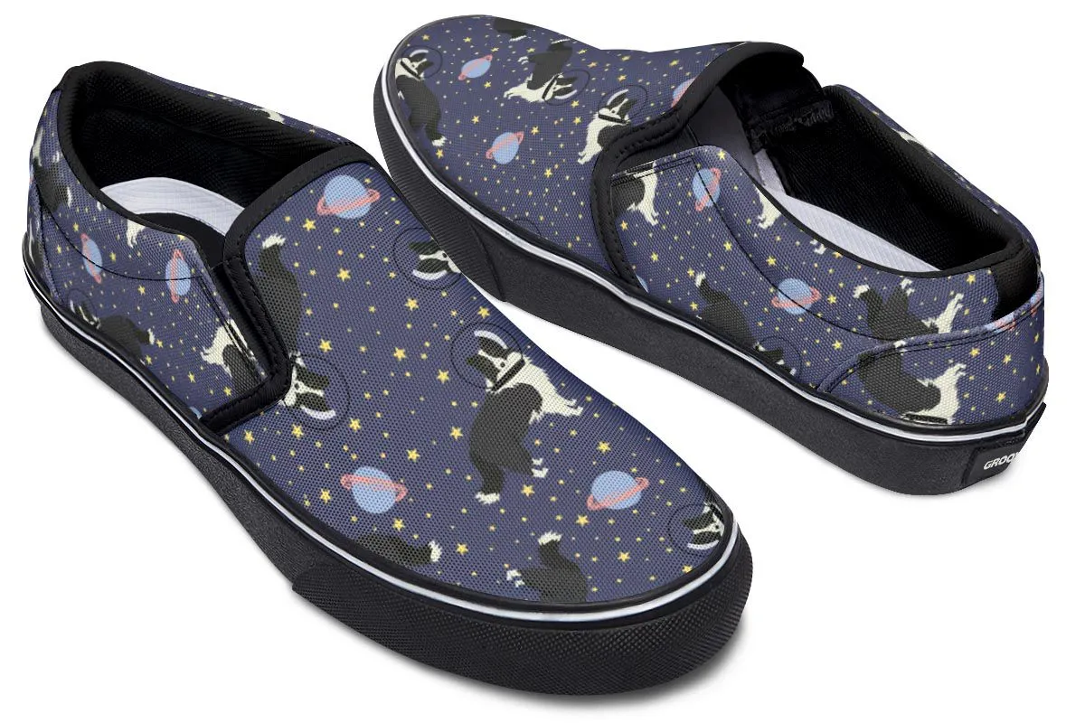 Space Border Collie Slip-On Shoes