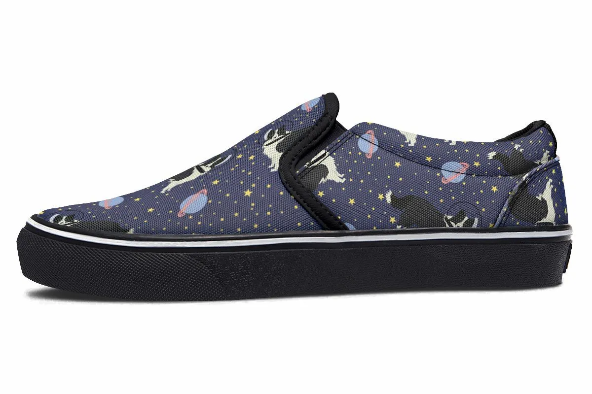 Space Border Collie Slip-On Shoes