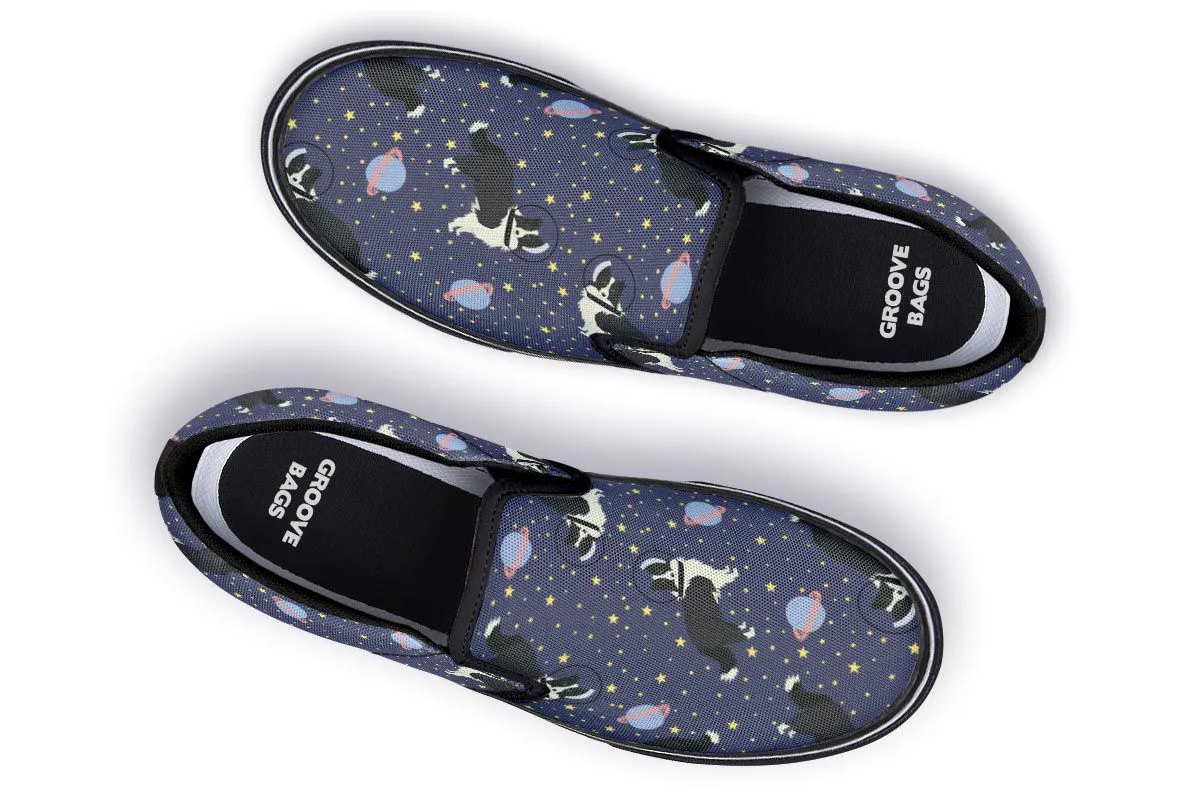 Space Border Collie Slip-On Shoes
