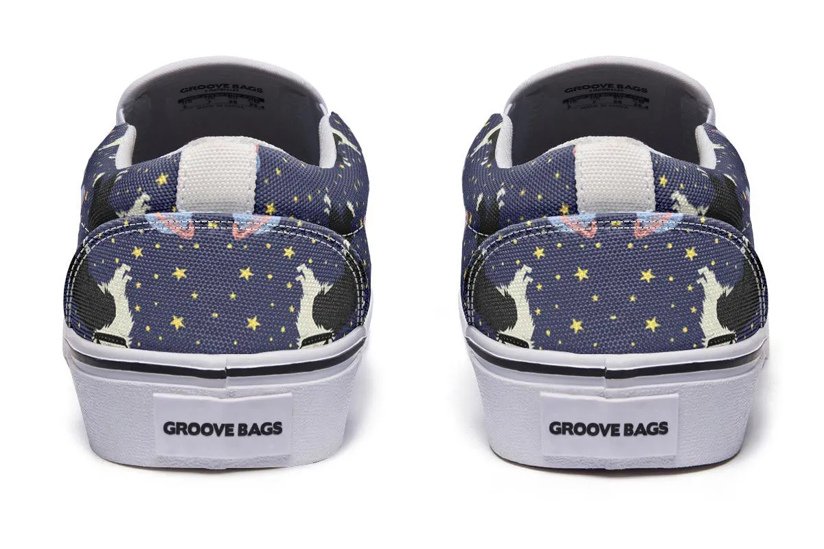 Space Border Collie Slip-On Shoes