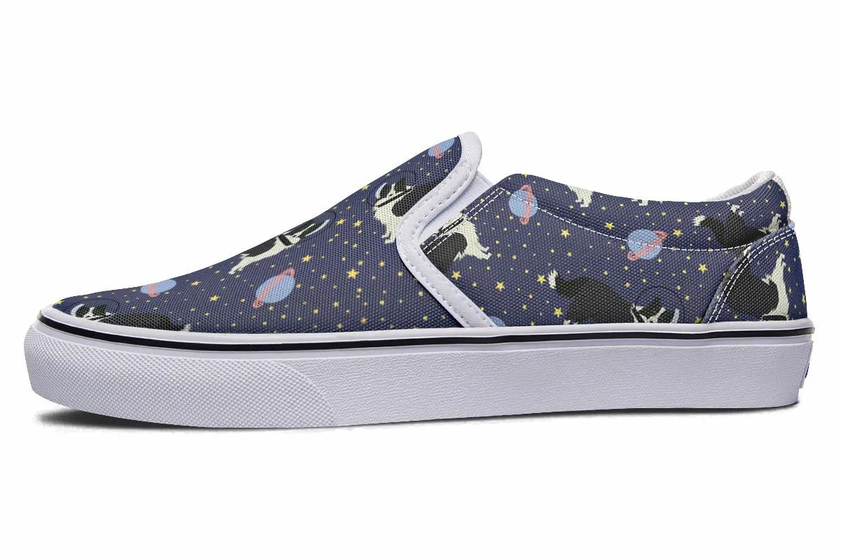 Space Border Collie Slip-On Shoes