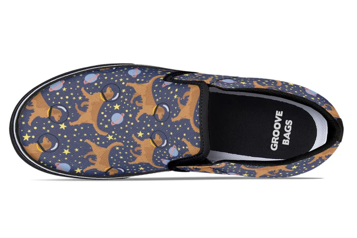 Space Golden Retriever Slip-On Shoes