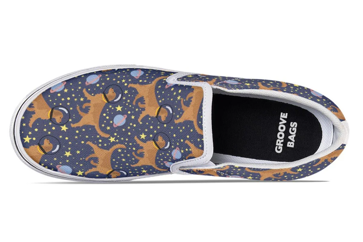 Space Golden Retriever Slip-On Shoes