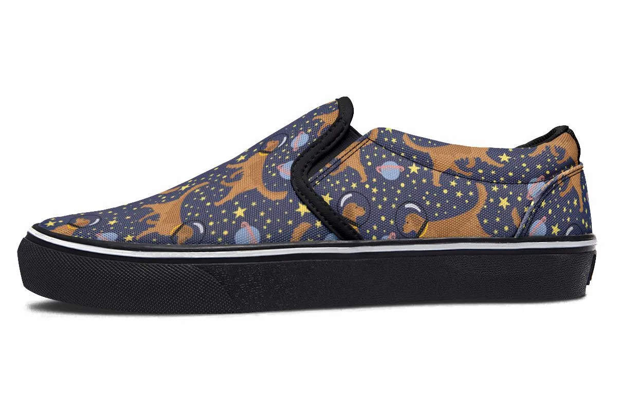 Space Golden Retriever Slip-On Shoes