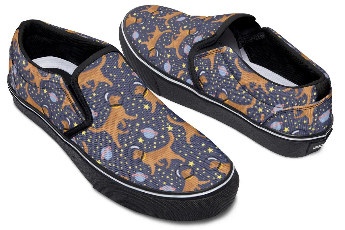Space Golden Retriever Slip-On Shoes